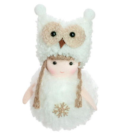 Xmas Starlight White Fabric Hanging Little Girl 5 ” DK1248W