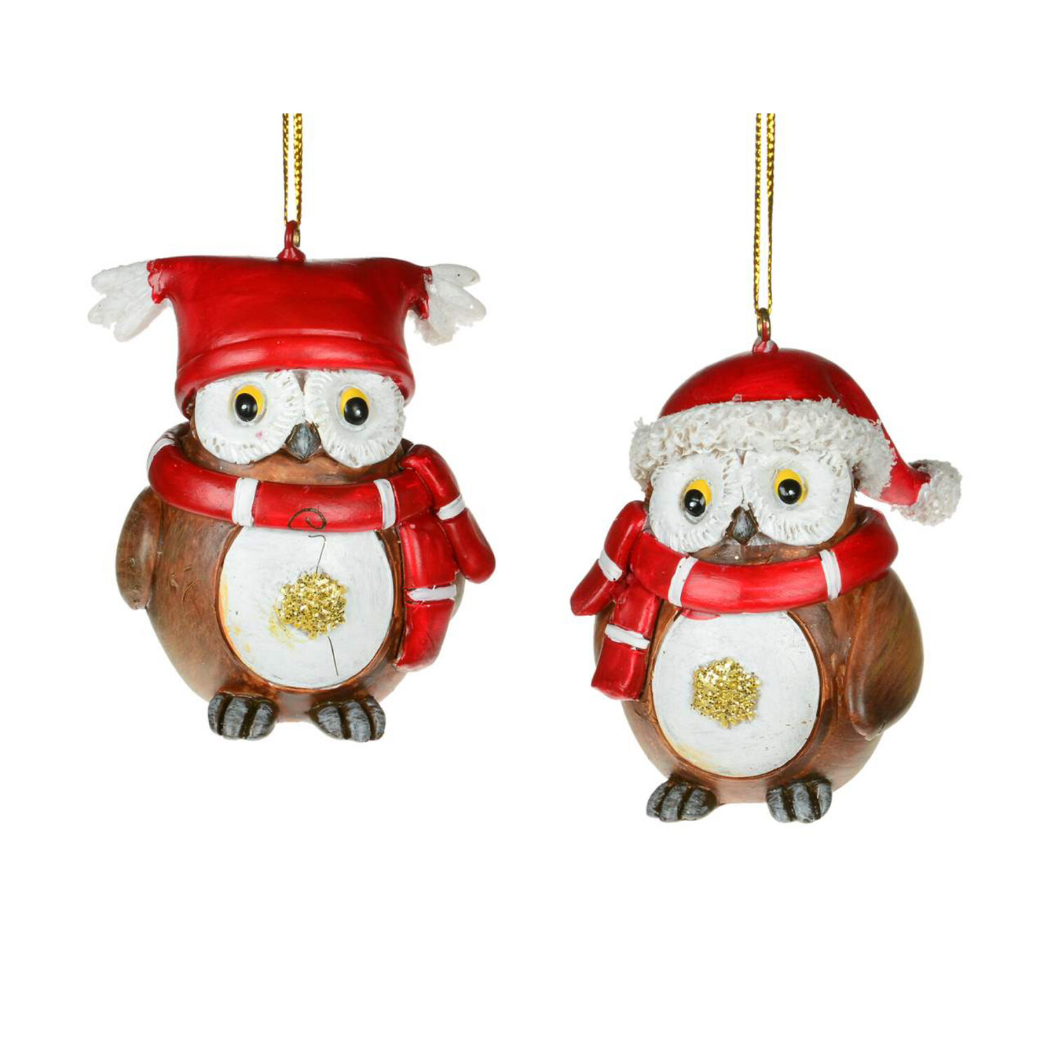 Xmas CT Brown Owl With Red Hat/Scarf W1617