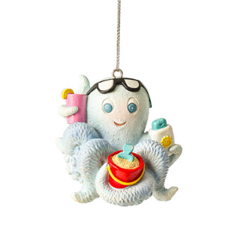 Xmas Ganz Ornament Octopus W/Drinks MX179822