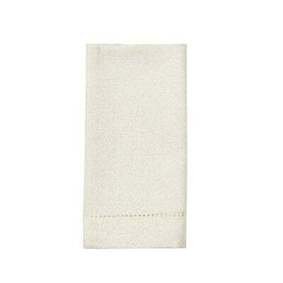 Xmas Napkins Harman Lurex Hemstitch Set of 4 Cream