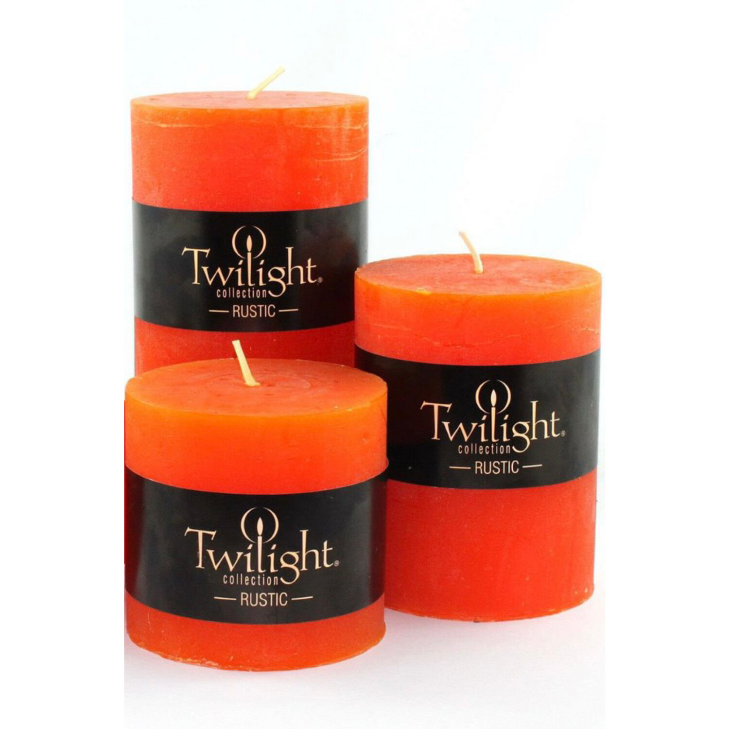 Candle OCD Rustic Pillar Orange 3”x 3”