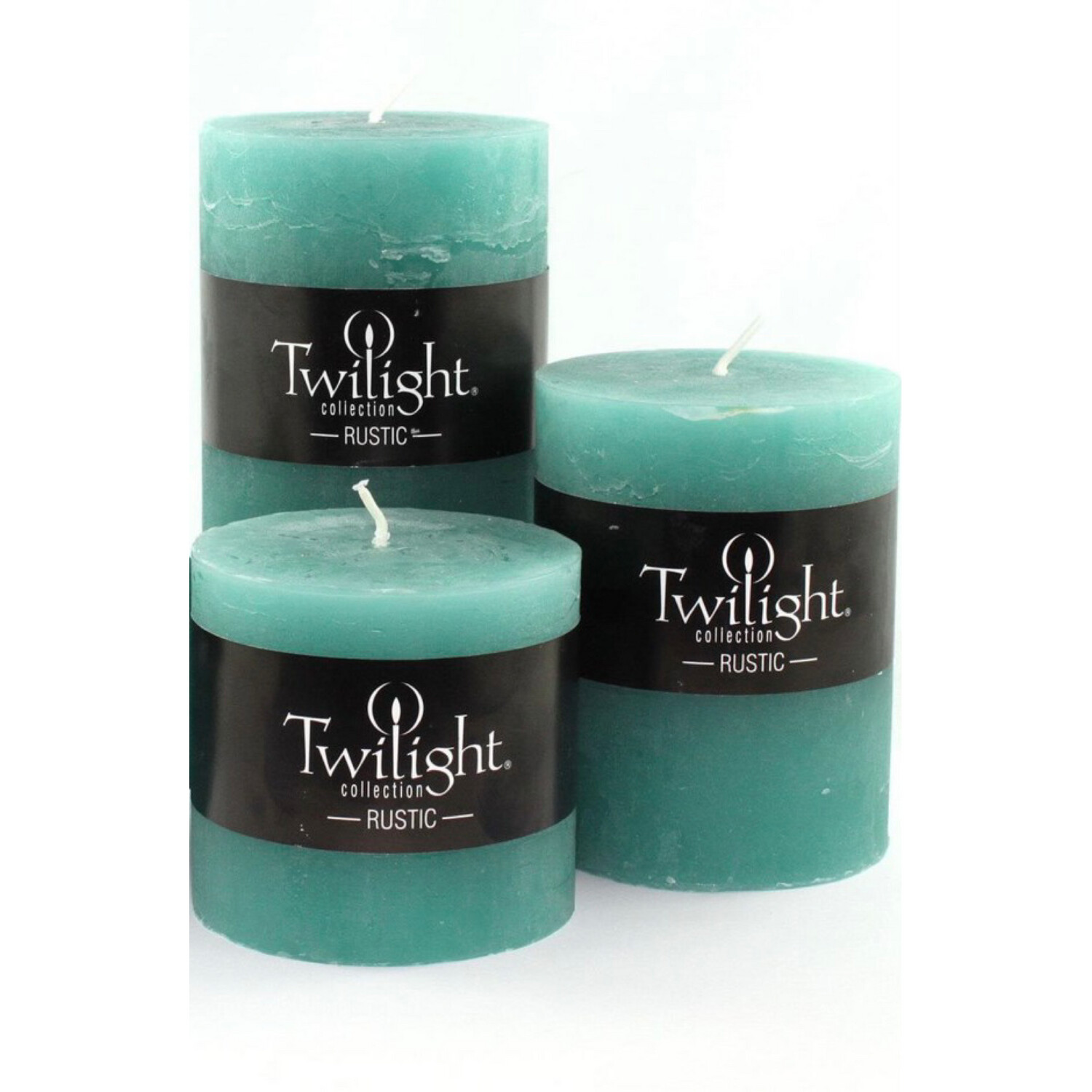 Candle OCD Rustic Pillar Turquoise 3”x 3”