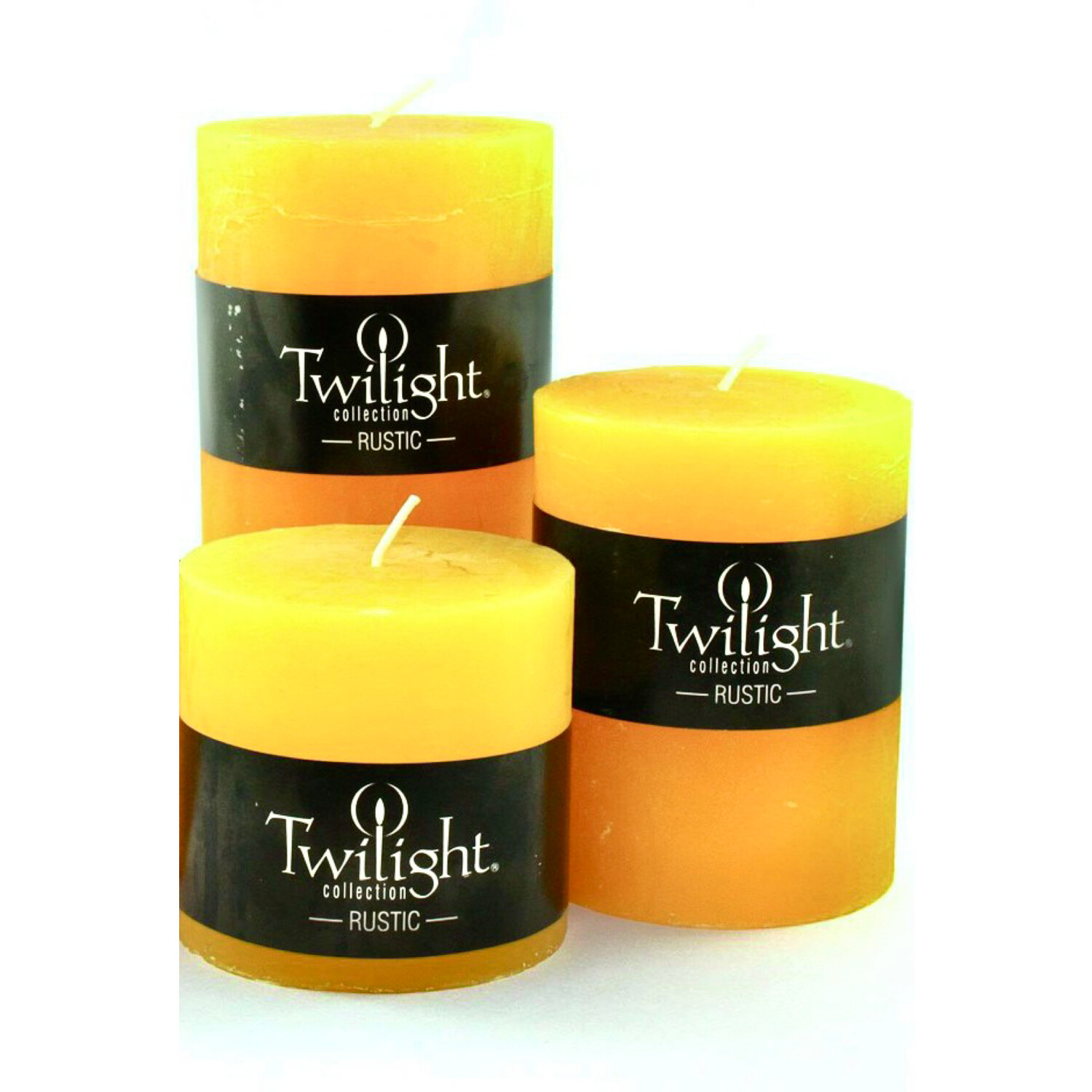 Candle OCD Rustic Pillar Yellow 3”x3”