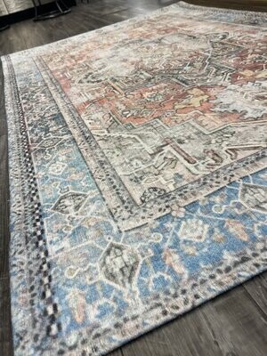 Rugs Viana Sparx Distressed Blue/Orange 2’6” x 7’6” PPL-37BO