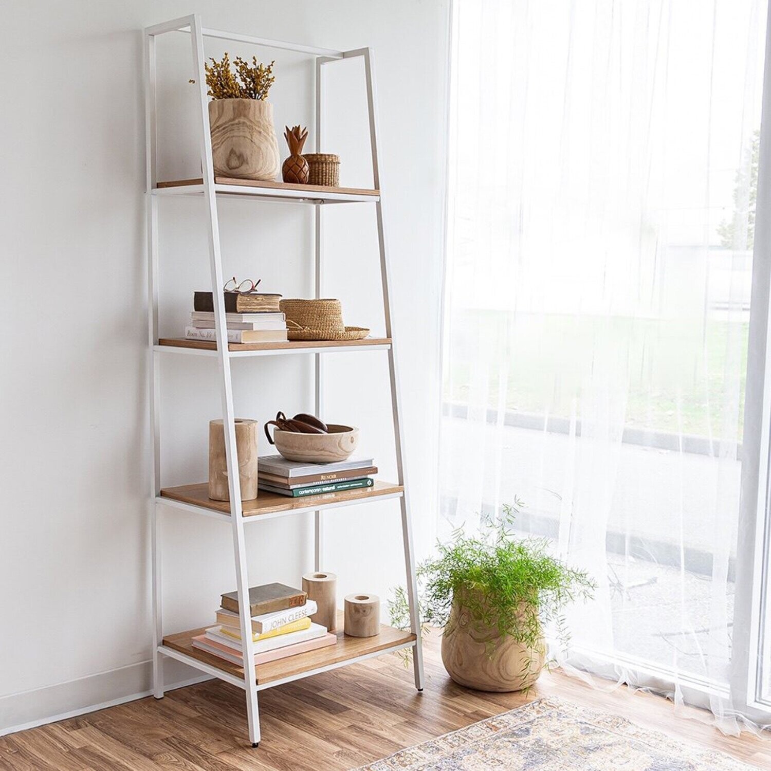 SIF Prince Wood Book Shelf White Frame PRI-002