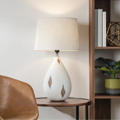 Lamp T&amp;T Whitewash Tabletop Resin 24”H 960077A