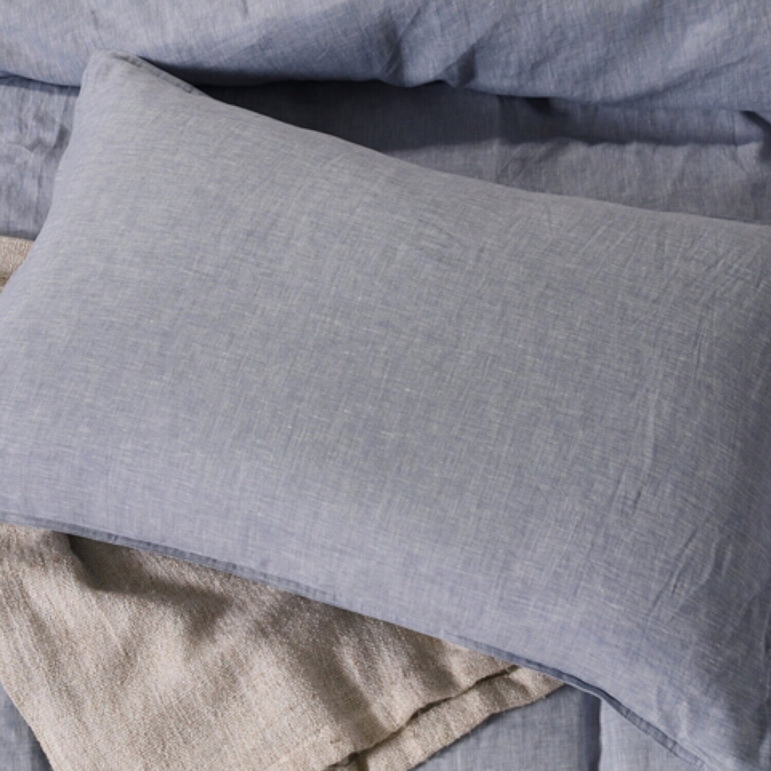 Cushions Daniadown French Linen Blue Heather Deco 14 x 22