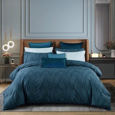 Duvet Cover Daniadown Darian Teal Queen w / Pillow Cases
