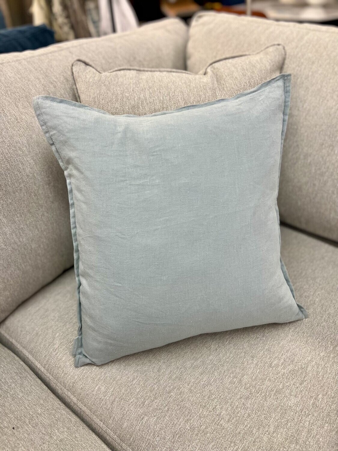 Cushions Daniadown French Linen Aqua Toss 18 x 18