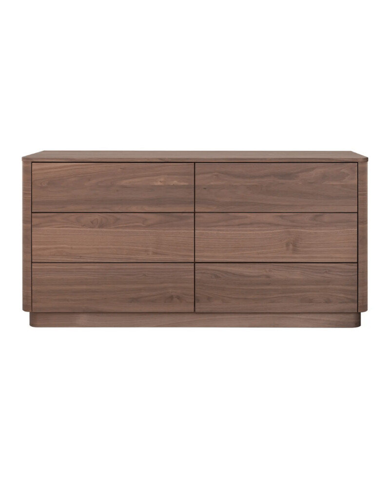 Moes Round Off Dresser Walnut YR-1003-03
