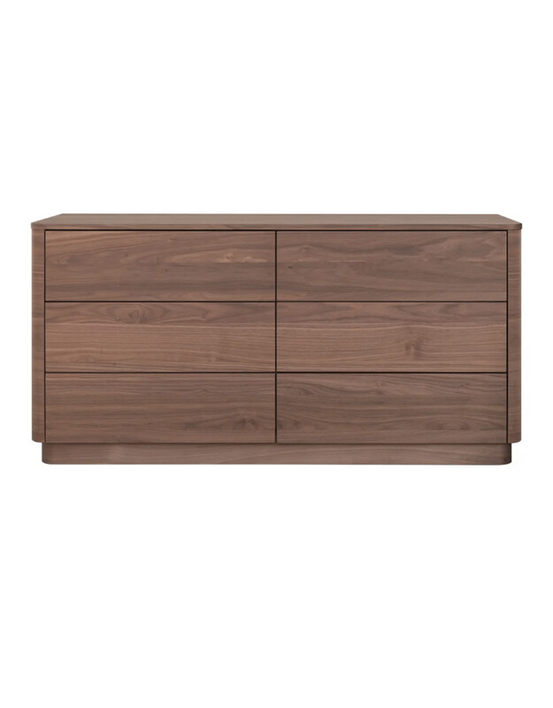 Moes Round Off Dresser Walnut YR-1003-03