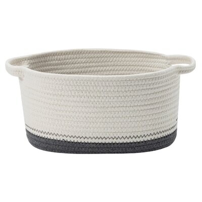 Basket Cathay Grey Cotton Rope Round 9 x 6” L 10-2549
