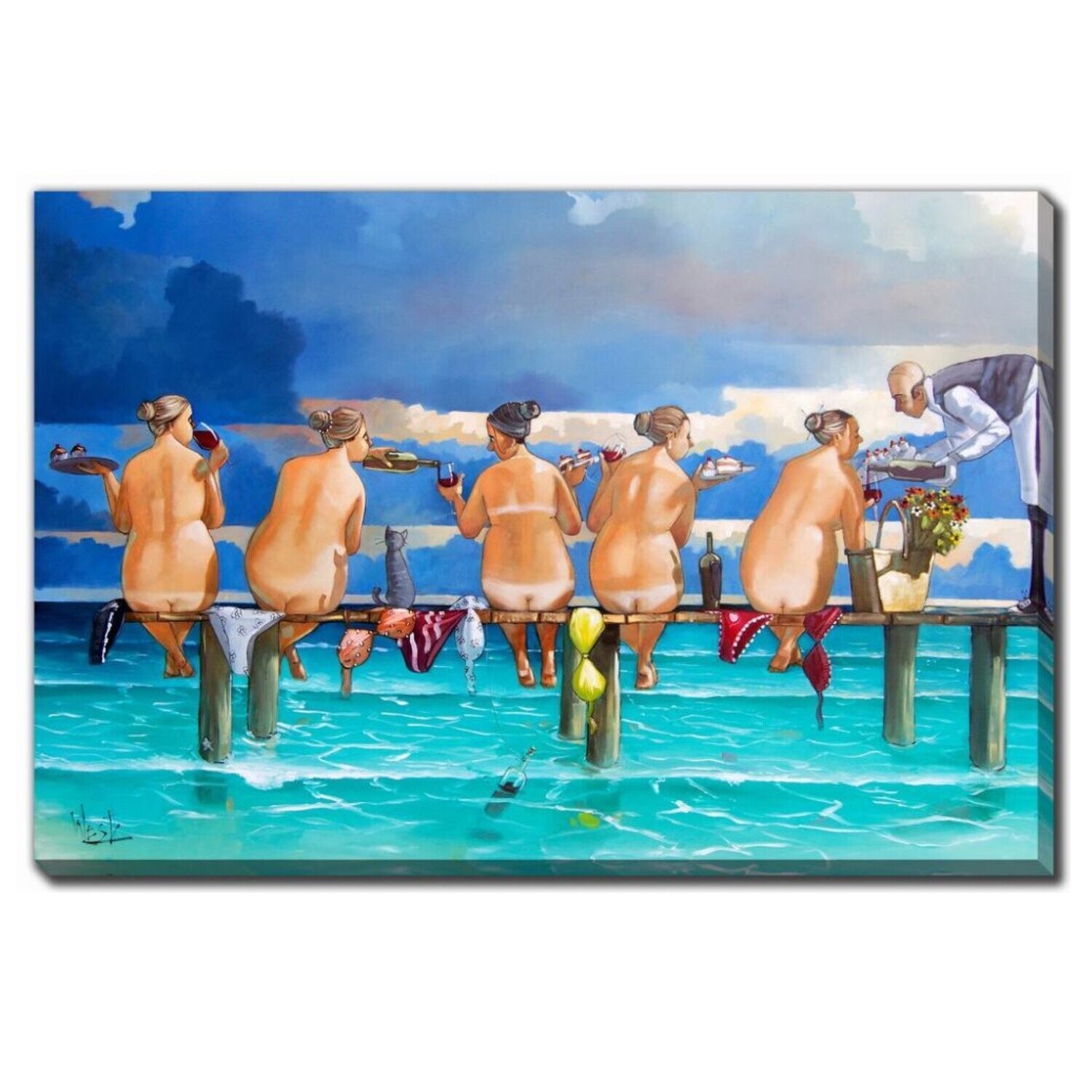 Streamline Art Wine On The Jetty 30” x 45”