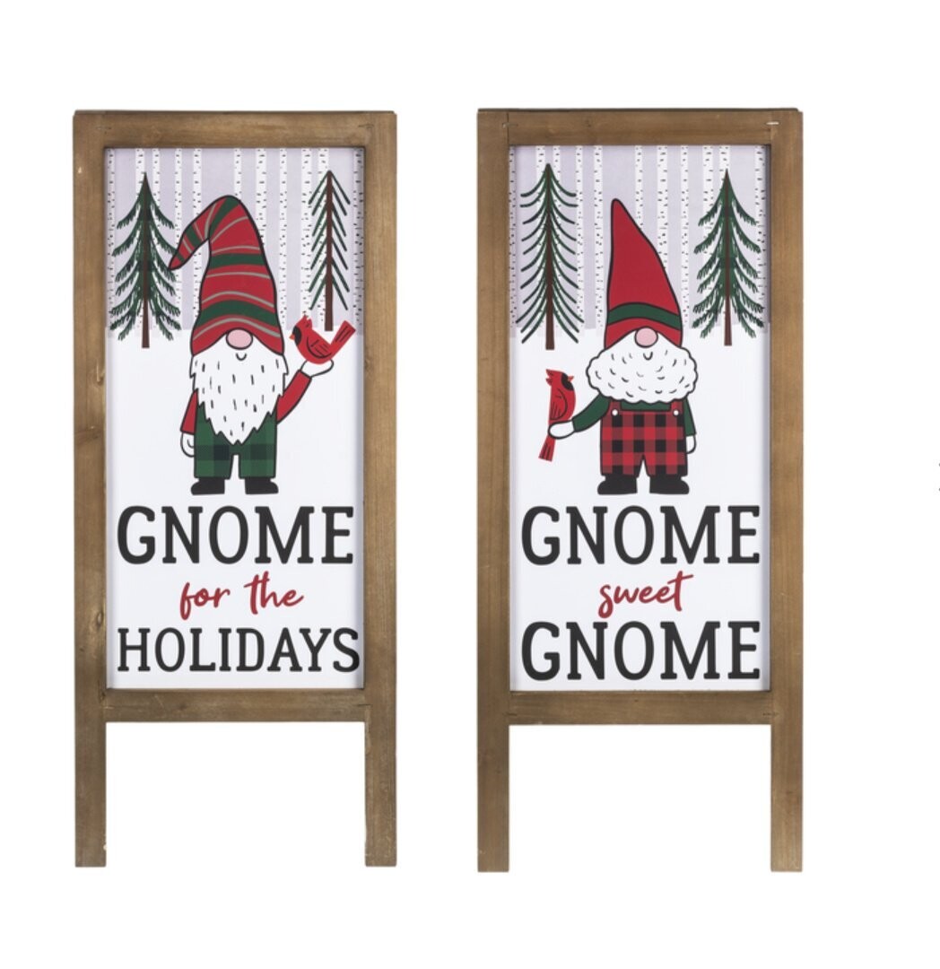 Xmas Ganz Lumberjack Gnome Easel Sign CX178949