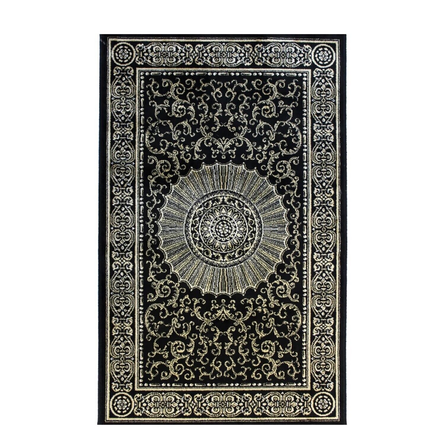 Rugs Avocado Artificial Silk 2’4” x 3’7” Elsa Black