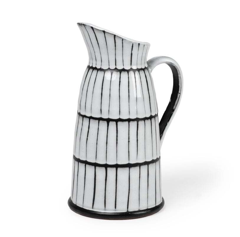 Vase Mercana Lome White/Black Patterned Pitcher Large 68101 Vase Mercana Lome White/Black Patterned Pitcher Large 68101