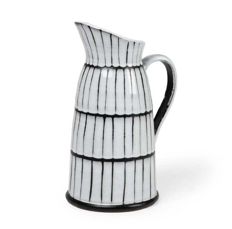 Vase Mercana Lome White/Black Patterned Pitcher Large  68101