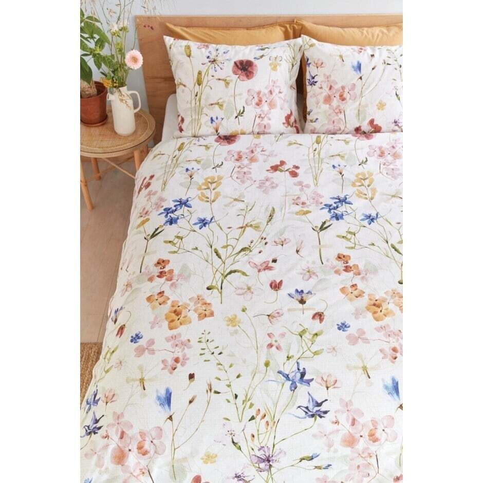 Duvet Cover Brunelli Foliole White Floral Cover King w/ shams