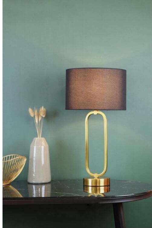 Lamp CJ Oval Ring in Gold Metal Table L. with Black Shade LM397600 Lamp CJ Oval Ring in Gold Metal Table L. with Black Shade LM397600