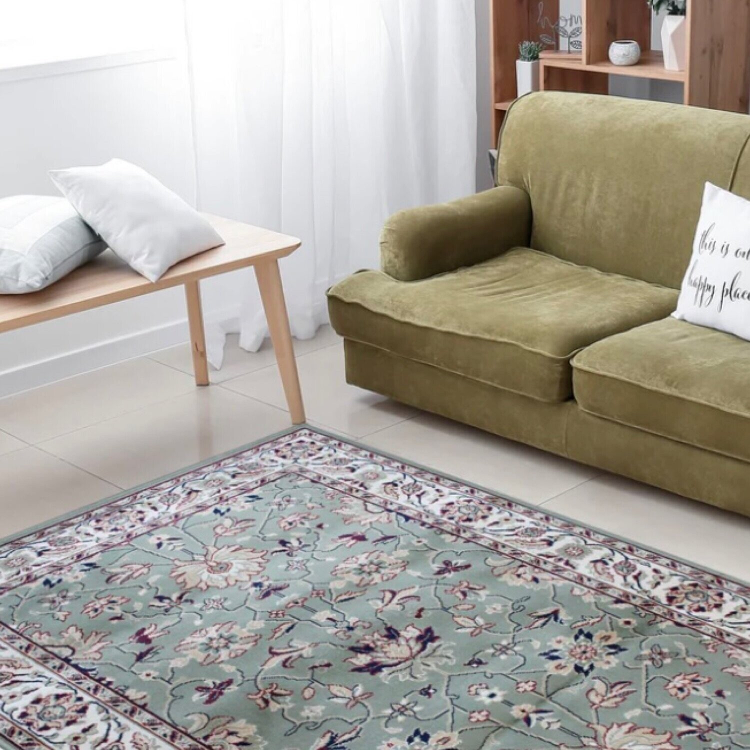 Rugs Avocado Artificial Silk 3’ x 5’ Majesty Green