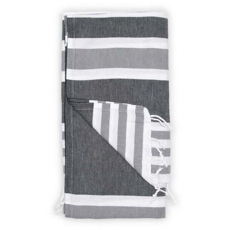 Turkish Towel Pokoloko Ariel Black  TTAR2