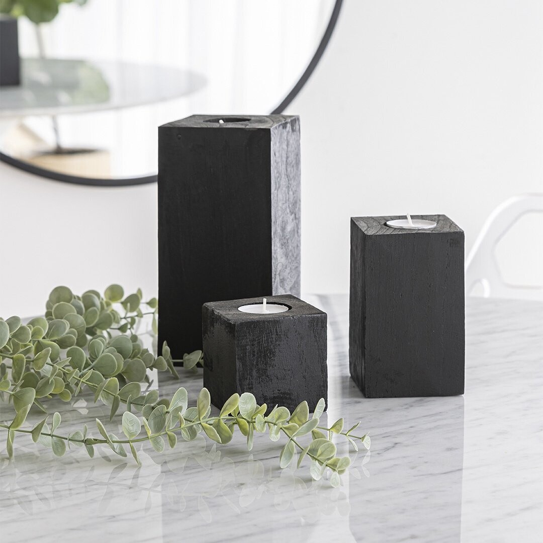 Candle Holder SIF Nova Tealights Black Square SM