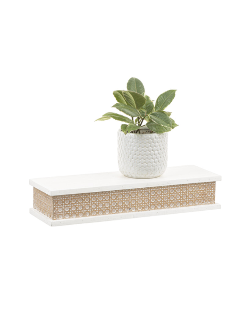 Shelf Ganz Carved Woven Medallion Inlay Wall Shelf Small CB178620