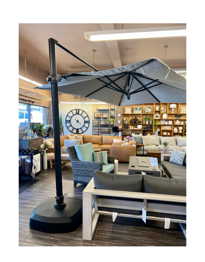 Ratana Cantilever Alum Umbrella W/Canopy and Base Frequency Ash FO5154