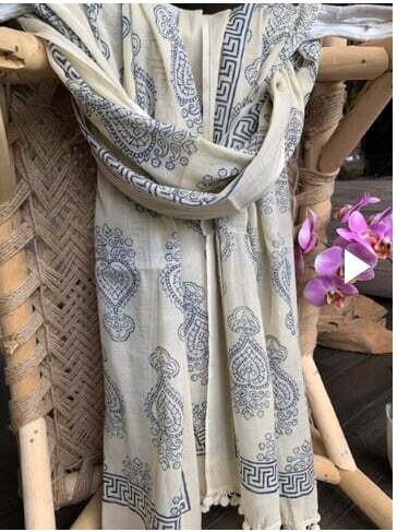 Scarf RichCasa Blue Cotton  BV4003POM