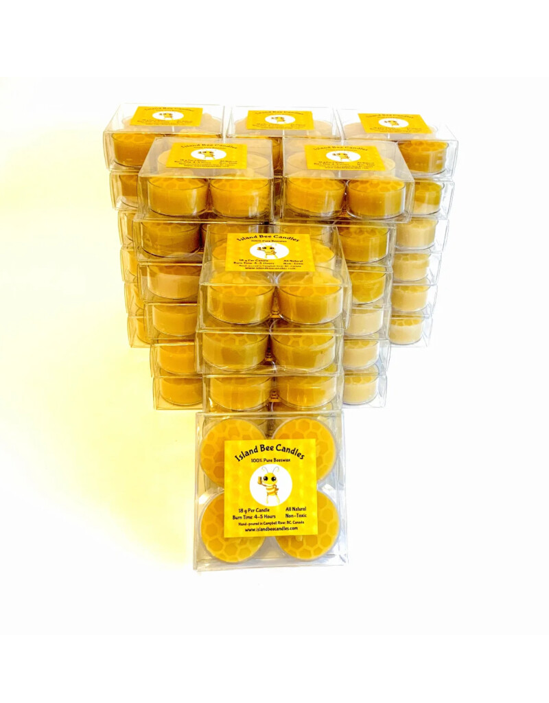 Candle Island Bee Beeswax Tea Light S/4