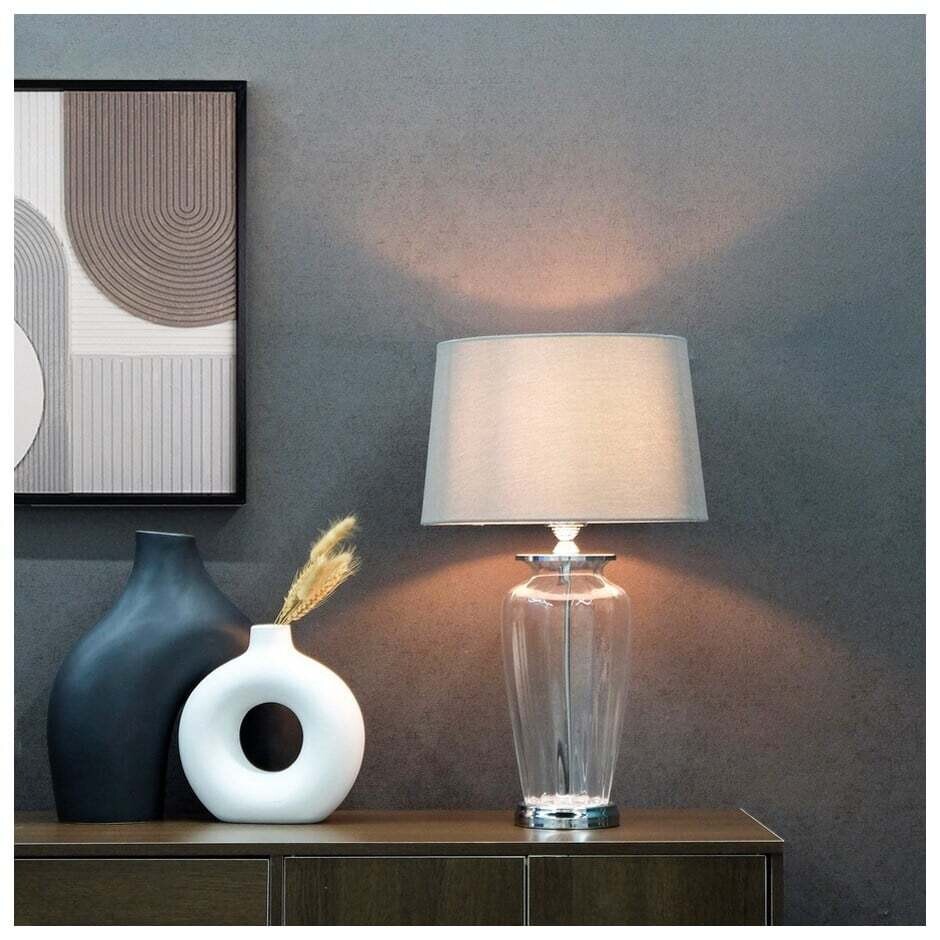 Lamp CJ Ian Glass w/ D. Grey Shade  NM816800