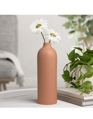 Vase T&amp;T Komi Ceramic Bottle Terracotta 11”H  904346B
