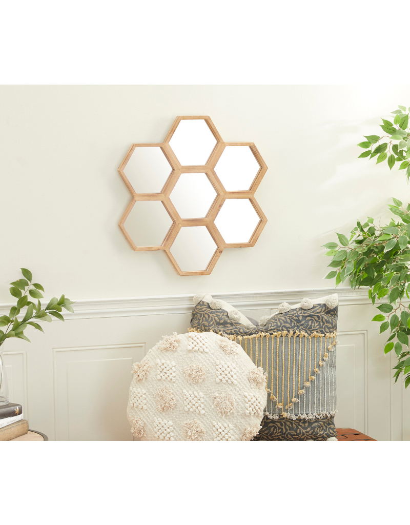 Mirror AV Natural Rustic Wood 20”D  1-91851