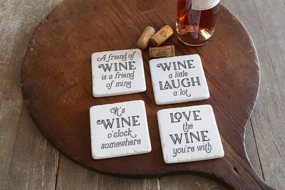 Coasters Ganz Wine Sayings 4PC Set  168841