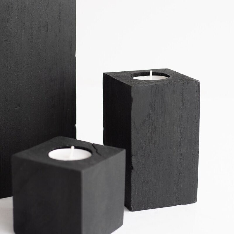 Candle Holder SIF Nova Tealights Black Square Med