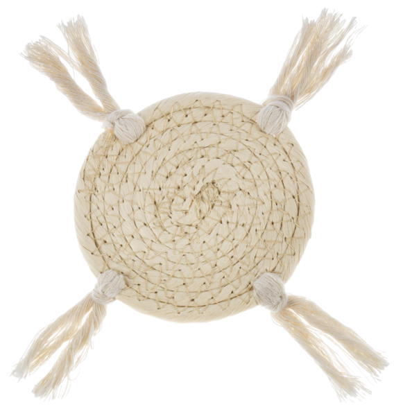 Coasters Ganz Macrame with Natural Tassel 4 PC Set  CB179294