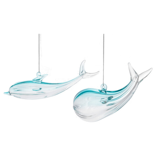 Xmas Ganz Ornament Glass Whale MX189947