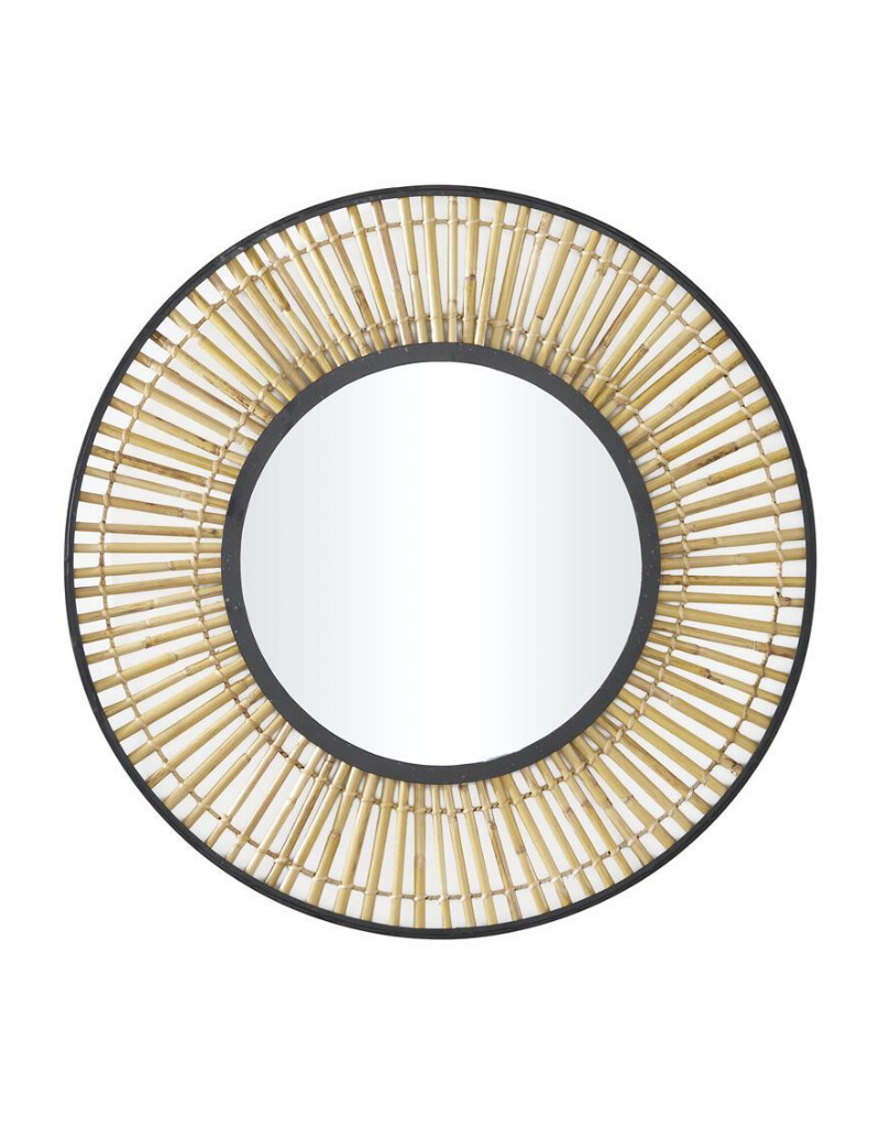 Mirror AV Bali Rustic Bamboo w/ Blk Metal 28”D 1-32590 Mirror AV Bali Rustic Bamboo w/ Blk Metal 28”D 1-32590