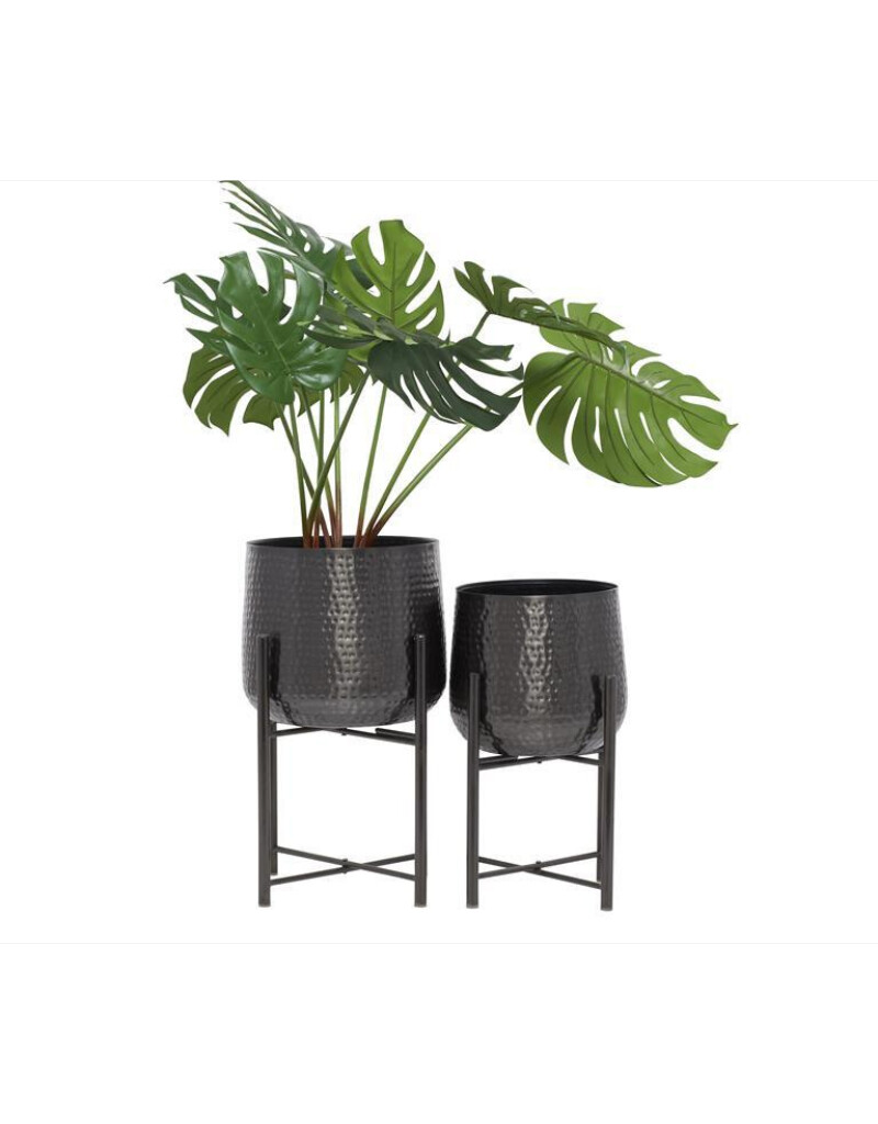 Planter AV Charcoal Metal Sm