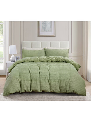 Duvet Cover Daniadown Solene Green Queen w / Pillow cases