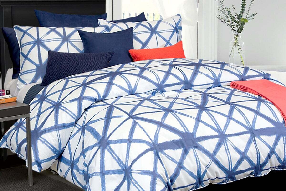 Duvet Cover RJS Shibori White Queen w/ shams