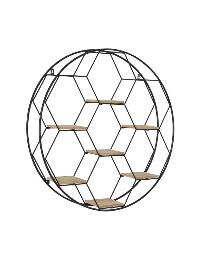 Wall Shelf AV Black Metal Industrial 1-70145