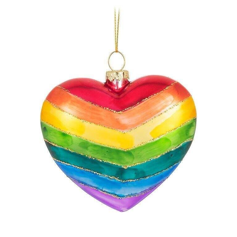 Xmas Abbott Ornament Rainbow Heart