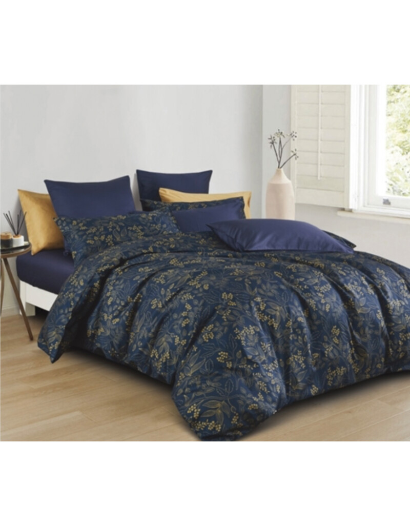 Duvet Cover Daniadown Grove Navy King w / Pillow Cases