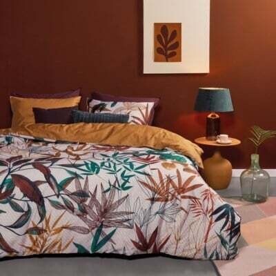 Duvet Cover Brunelli Cannelle Printed Foliage King Cover w/ shams