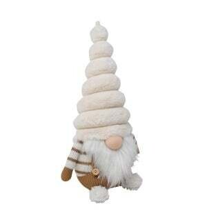 Xmas Nostalgia Gnome White Fur  18 x 14 x 34cm 784-017