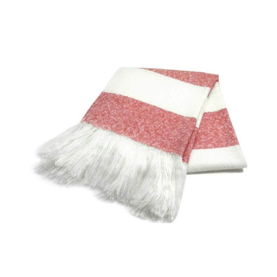 Throw Harman Bold Stripe Faux Mohair Red 1127312
