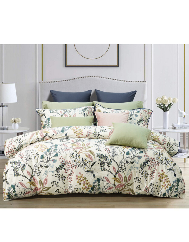 Duvet Cover Daniadown Leaf Garden Queen w / Pillow Cases