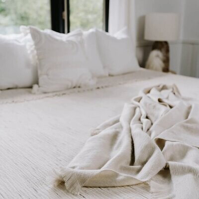 Throw Pokoloko Fringed Beige SB83