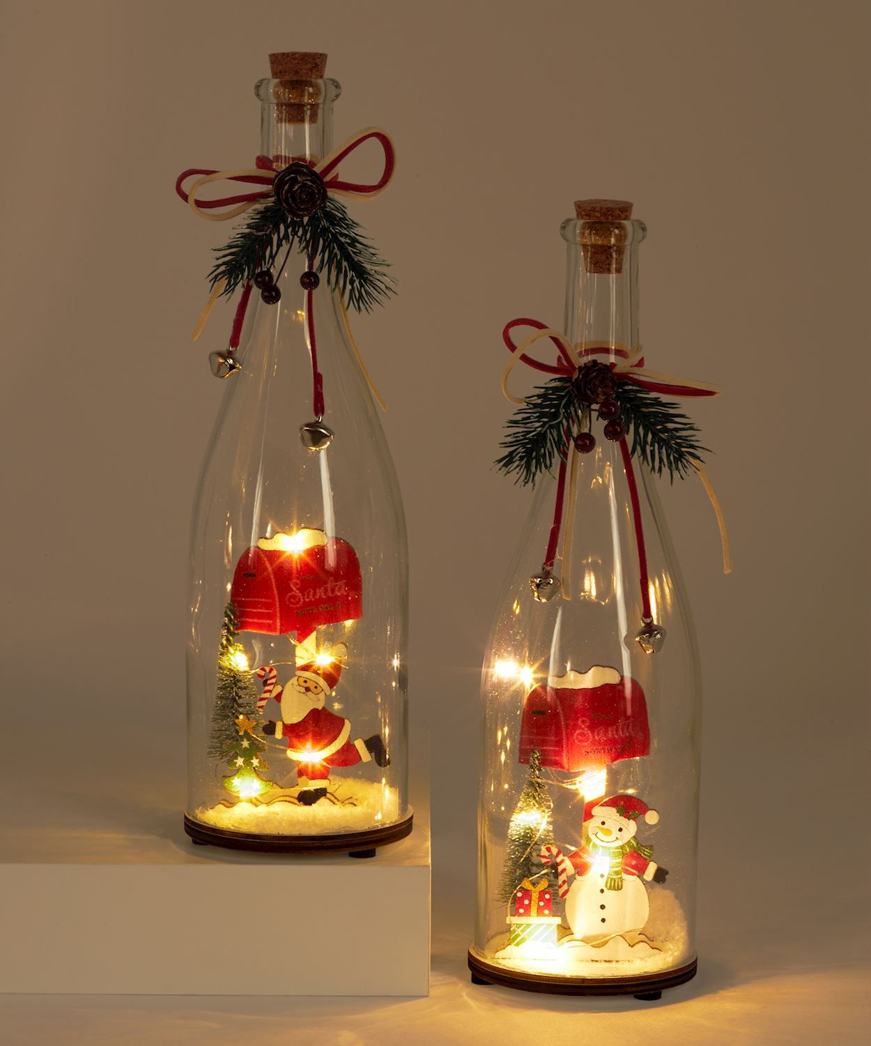 Xmas Giftcraft LED Glass Bottle Asst. 644978